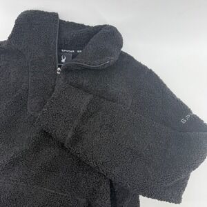 Spyder Black Fleece Quarter Zip Pullover Sweater Men's Size S